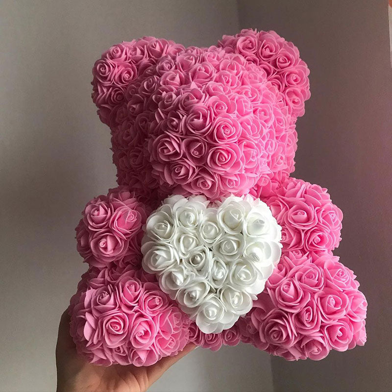 Artificial Rose Flowers Teddy Bear