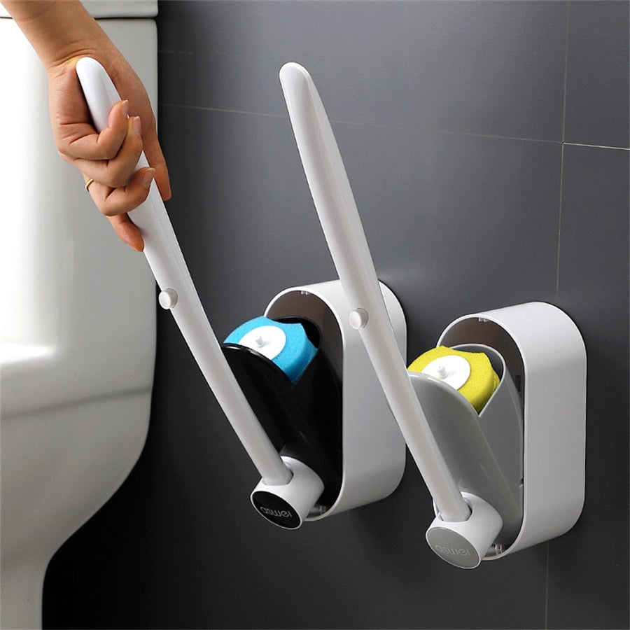 Long Handle Disposable Toilet Brush Set - Image 0