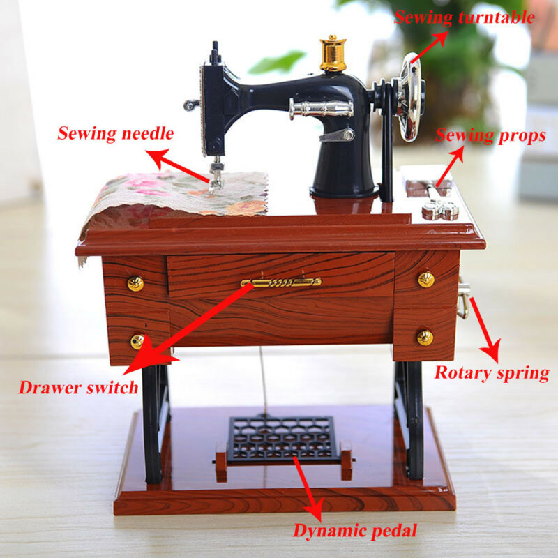 Mini Craft Retro Sewing Machine Decor - Image 5