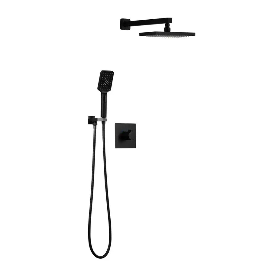 Matte Black Modern LED Modern Rainfall Shower Set - Image 7