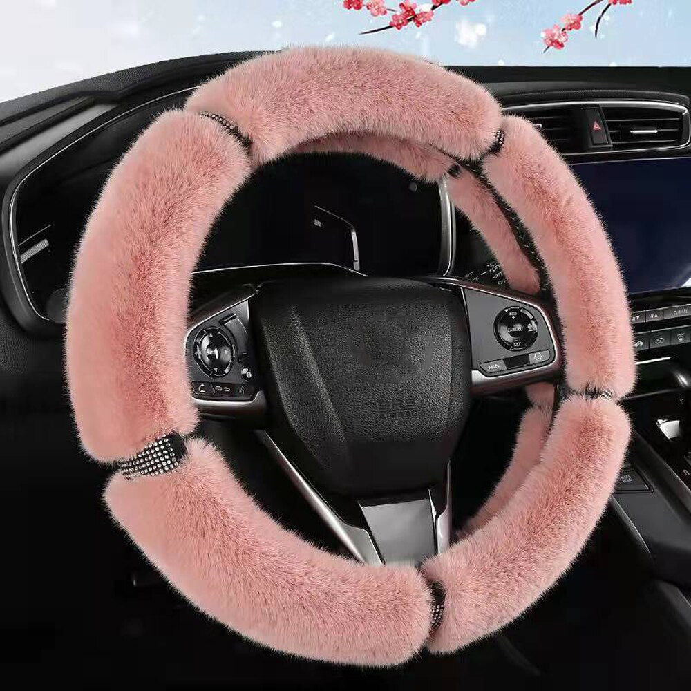 Cozy Car Plush Wheel Cover