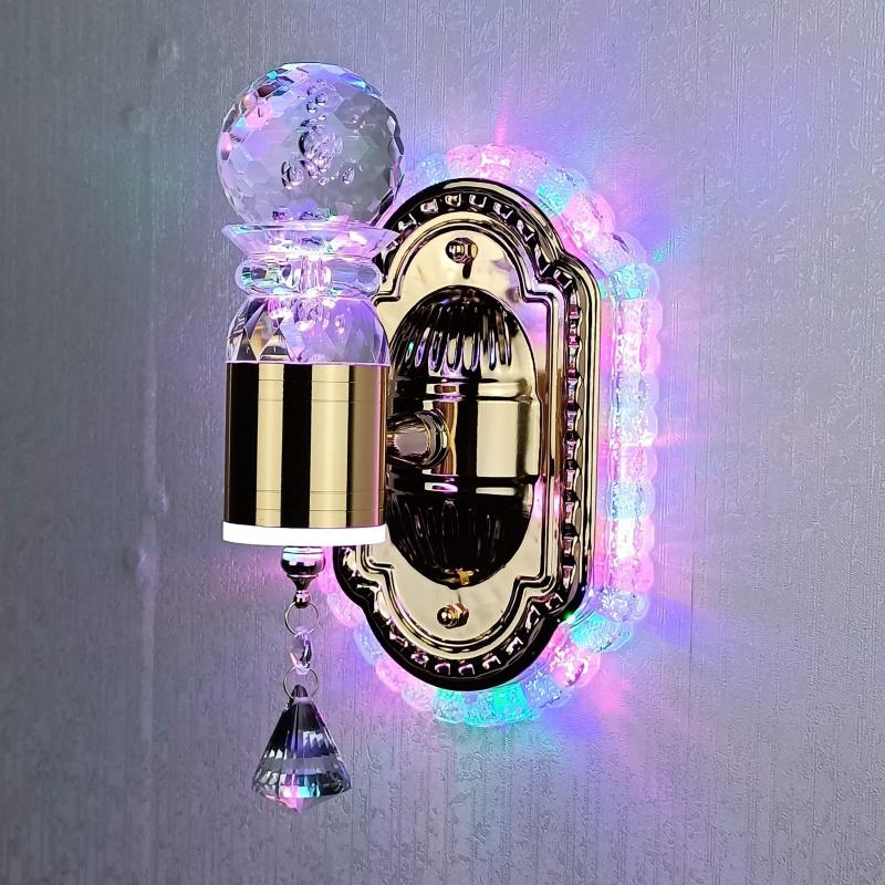 Elegant Crystal Flower Dimming Wall Lamp - Image 4