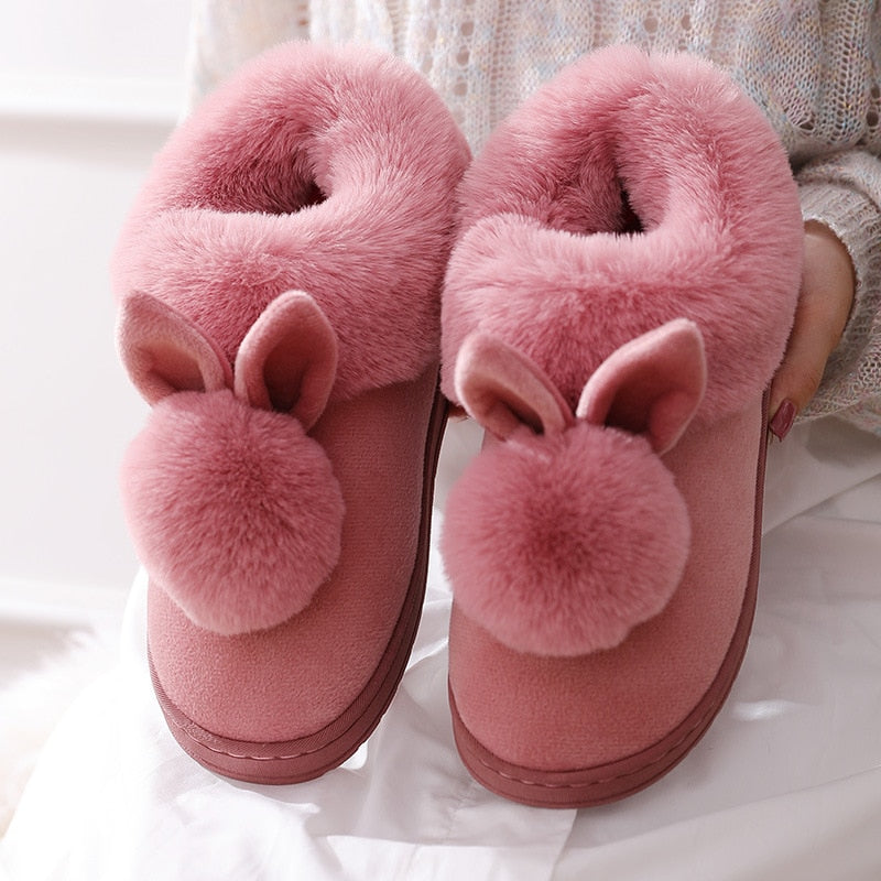 Rabbit Ear Fluffy Indoor Slippers - Image 9