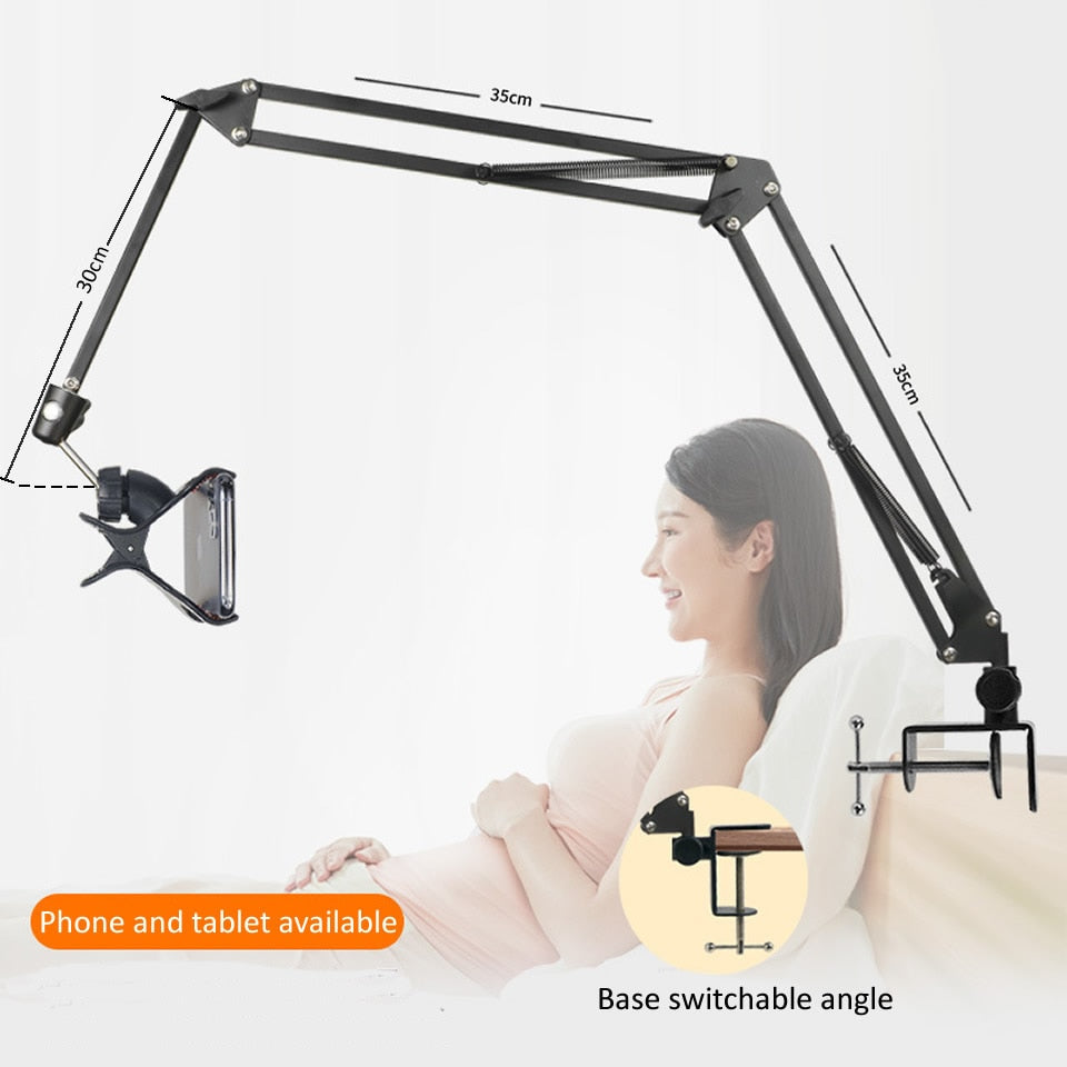 Long Arm Heavy-Duty Desk Mount Tablet Holder