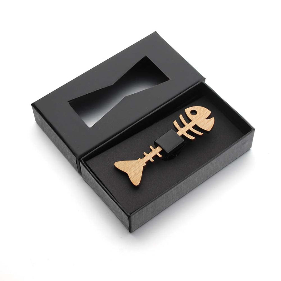 Wooden Fish Skeleton Men Bow Tie - Image 2