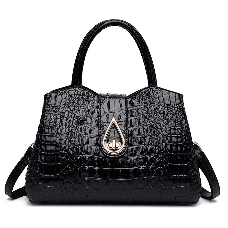 Elegant Crocodile Leather Fashion Handbag for Women - Image 11