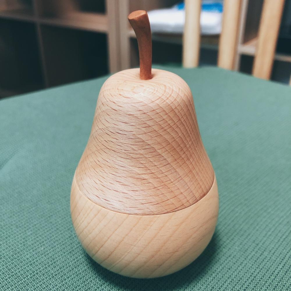 Wooden Pear Toothpick Holder