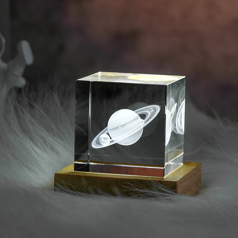 3D Crystal Cube Moon Nightlight - Image 2