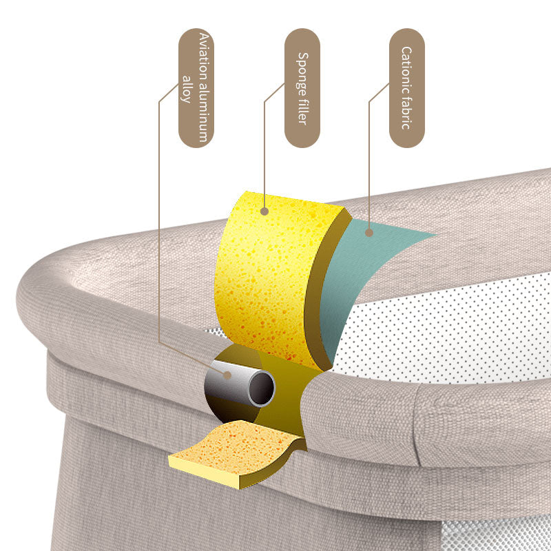 Adjustable Foldable Portable Minimalist Baby Crib - Image 4