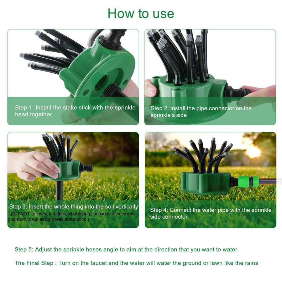 Foldable Pipe Garden Water Sprinkler System - Image 1