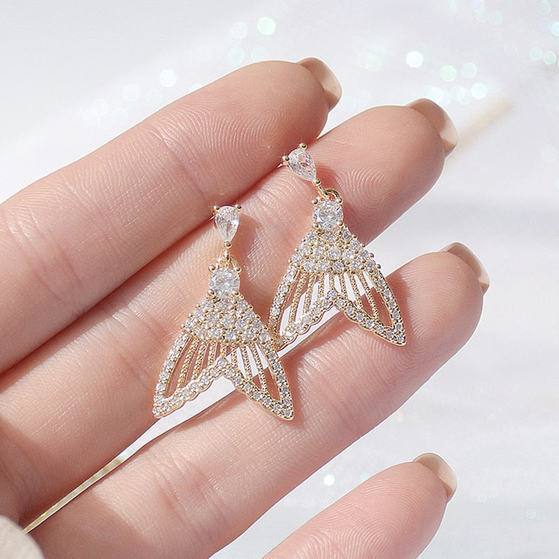 Crystal Fish Tail Earrings - Image 1