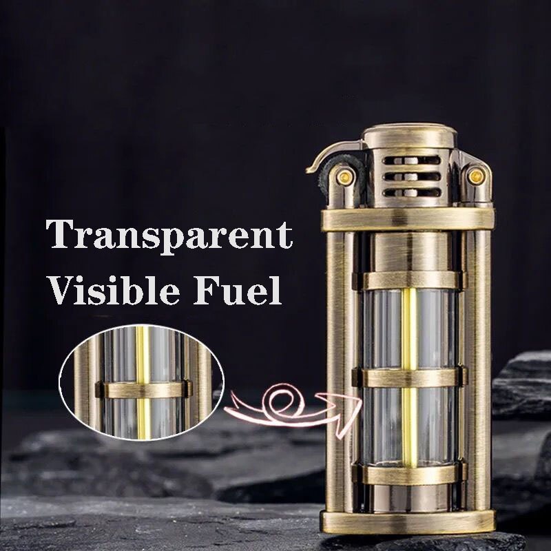 Transparent Windproof Metal Kerosene Flame Fusion Lighter - Image 2
