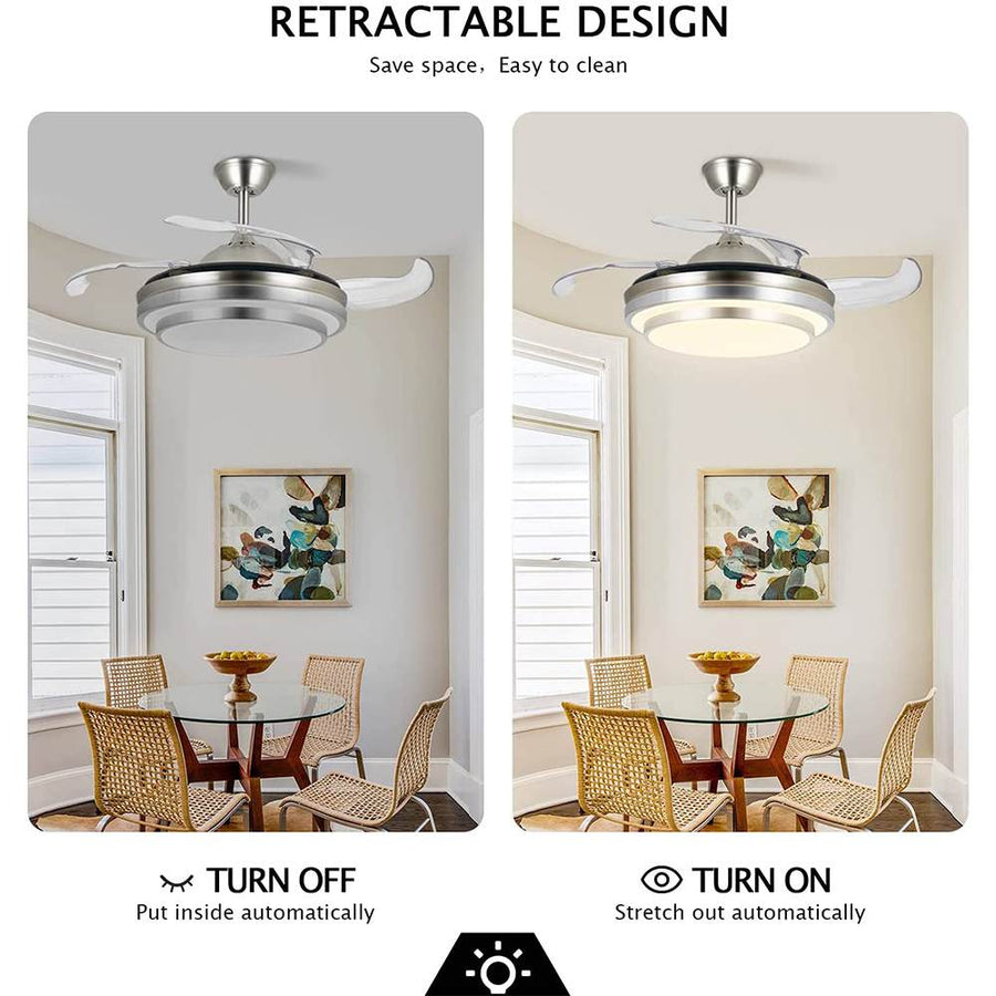 Modern Remote Controlled LED Ceiling Fan Lamp - Image 2