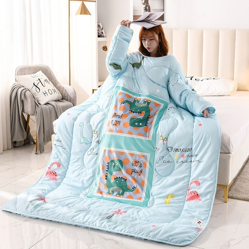 Lazy Wearable Cute Printed Comforter