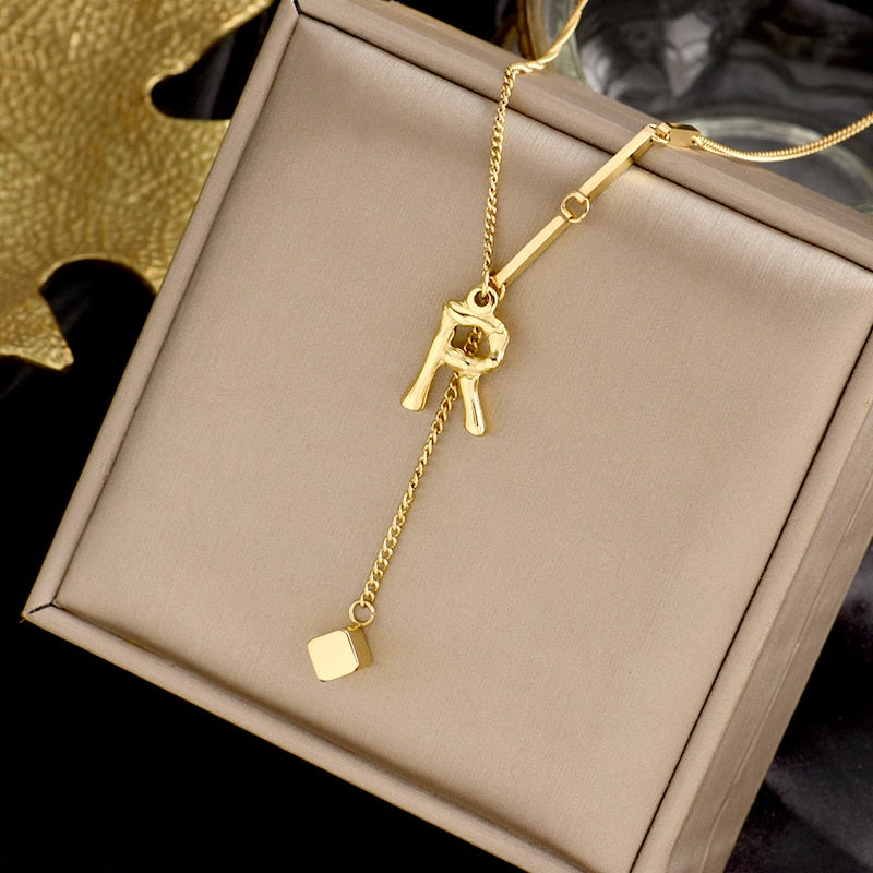 Charming Initials Letter Necklace - Image 10