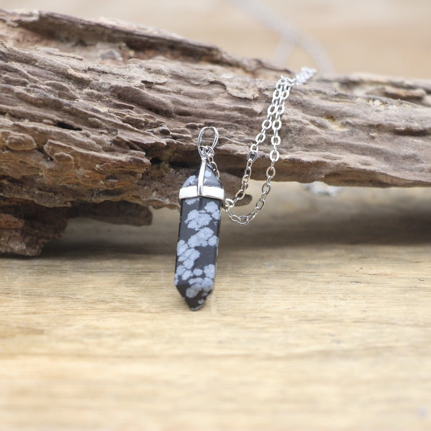 Hexagon Natural Stone Chakra Necklace - Image 10