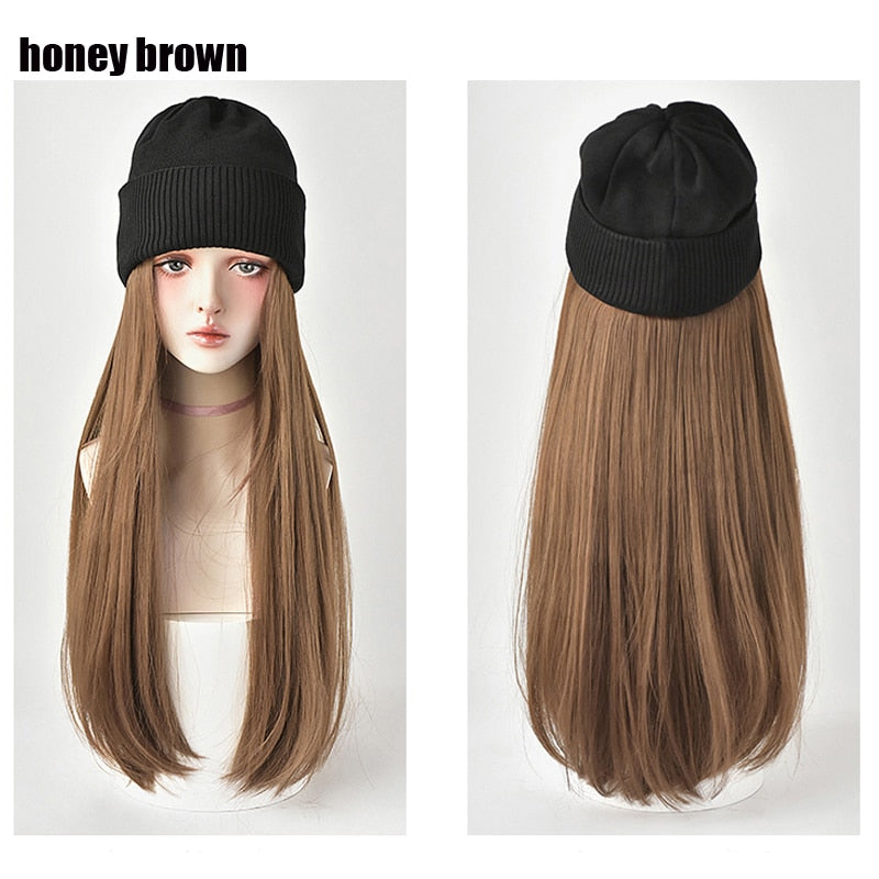 Knitted Long Hair Wig Beanie - Image 10