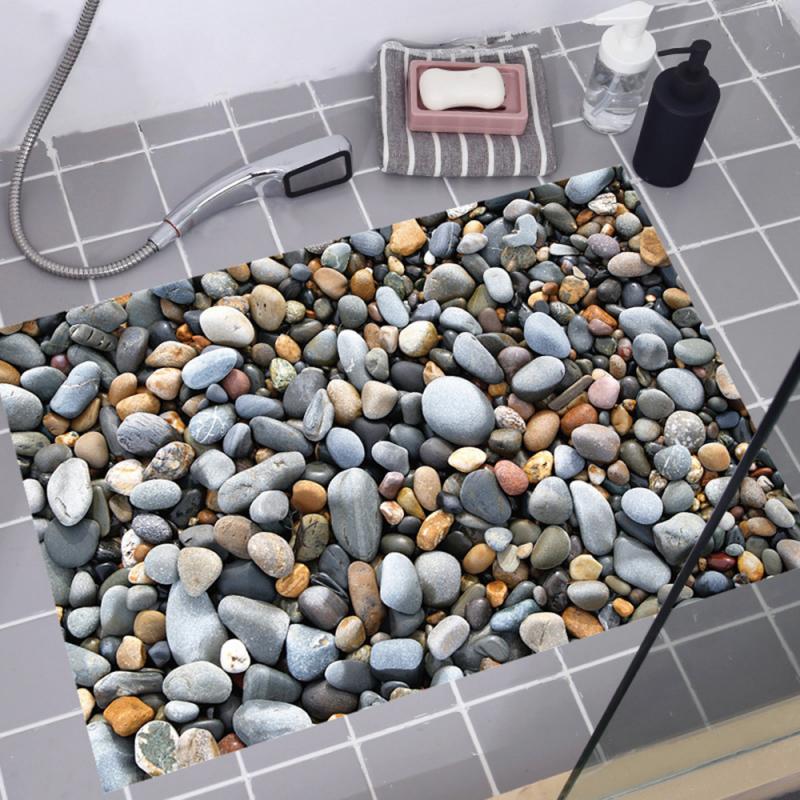 3D Stone Surface Bathroom Floor Stickers - Image 0