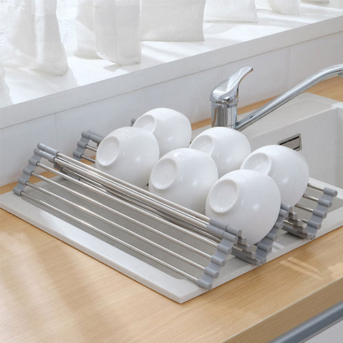 Foldable Stainless Steel Dish Drying Rack - Image 0