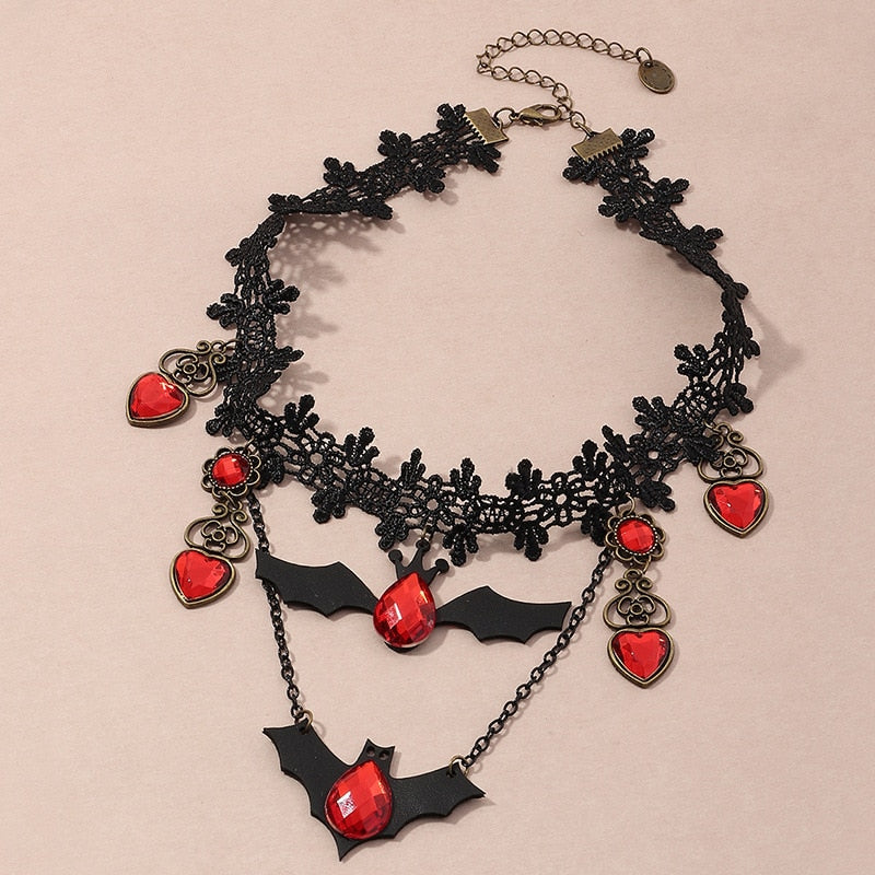 Red Bat Halloween Necklace - Image 10