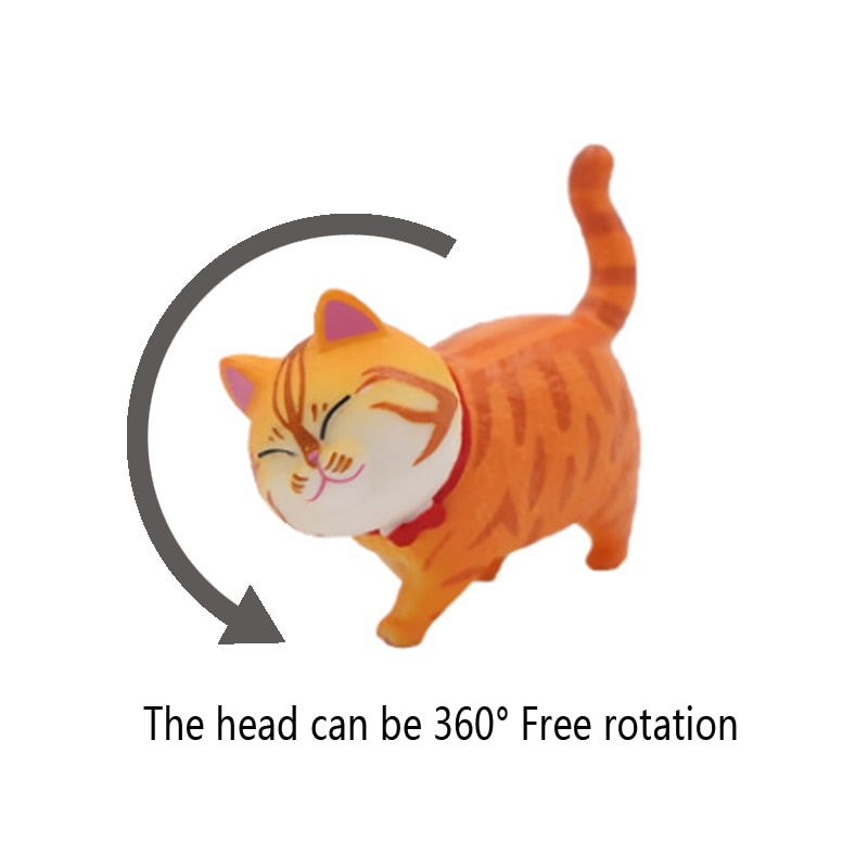 9Pcs Cute Kitty Rotating Head Car Decor - Image 6