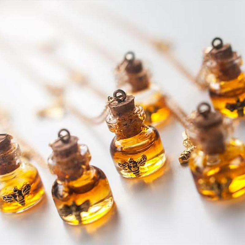 Honey Charm Bee Bottle Necklace - Image 4
