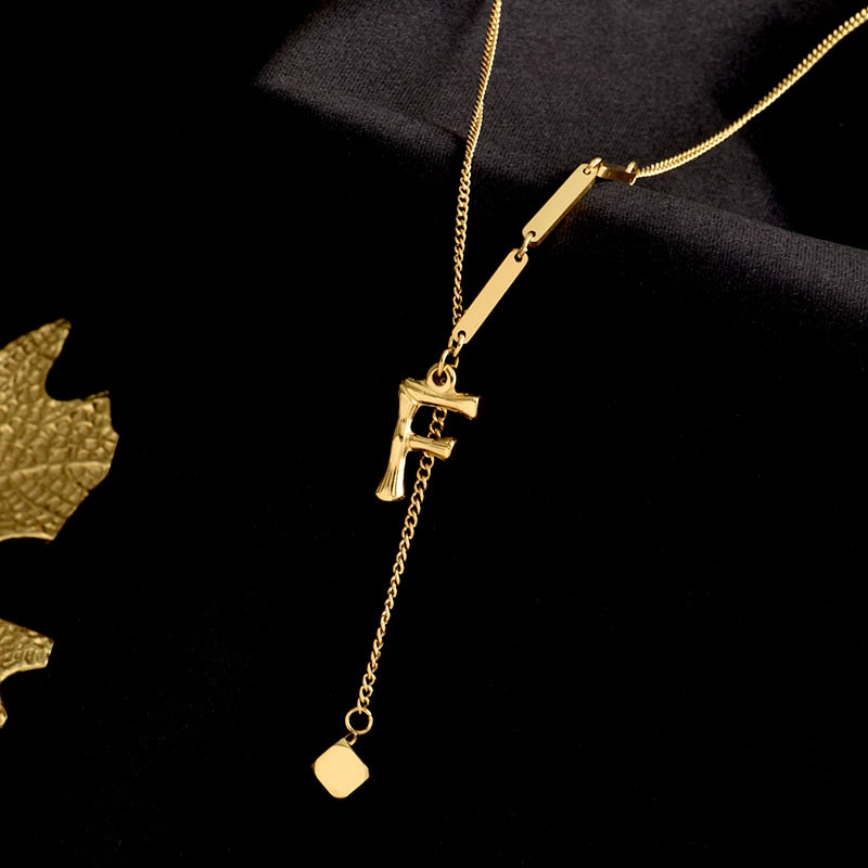 Charming Initials Letter Necklace - Image 14