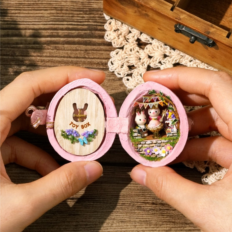 Handmade Wooden Miniature Walnut Dollhouse - Image 11