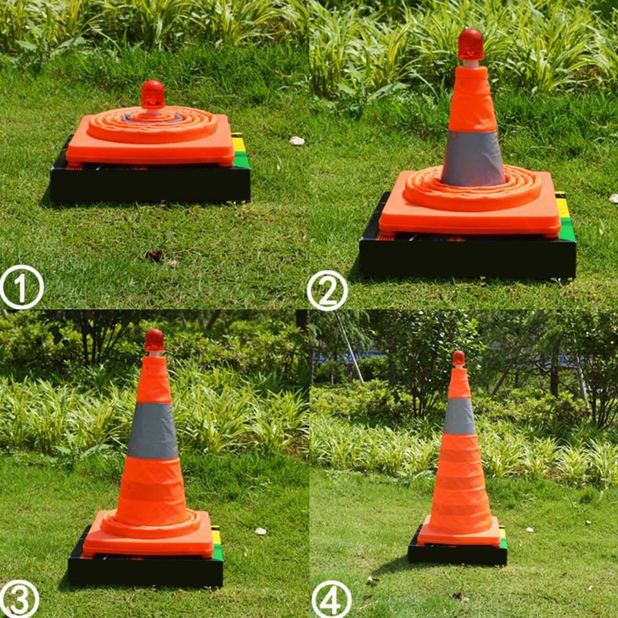 Foldable Reflective Traffic Cone Warning Light - Image 2