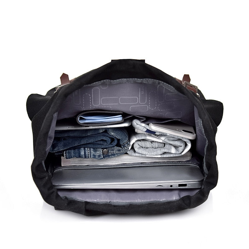 Canvas Unisex Large Capacity Retro Backpack - Image 2