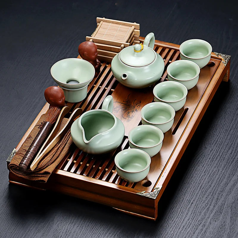 Vintage Time Chinese Style Tea Tray Set