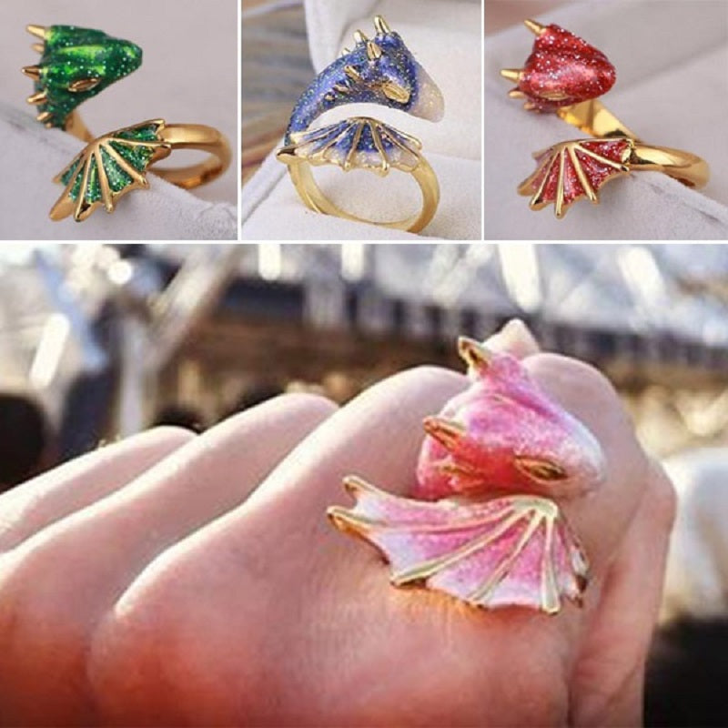 Dragon Inspired Adjustable Colorful Ring - Image 0