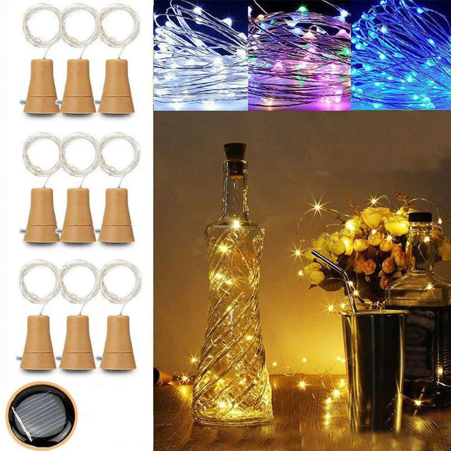 Solar-Powered Bottle Cork String Lights - Image 3