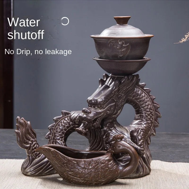 Ceramic Portable Traditional Dragon Tea Set - Image 4
