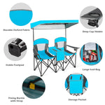 Double Folding Built-in Ice Box Camping Chair