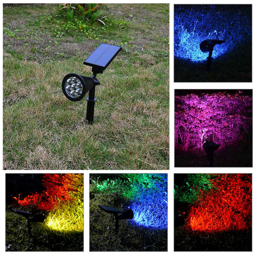 Solar-Powered Colorful Adjustable Garden Spotlight - Image 0