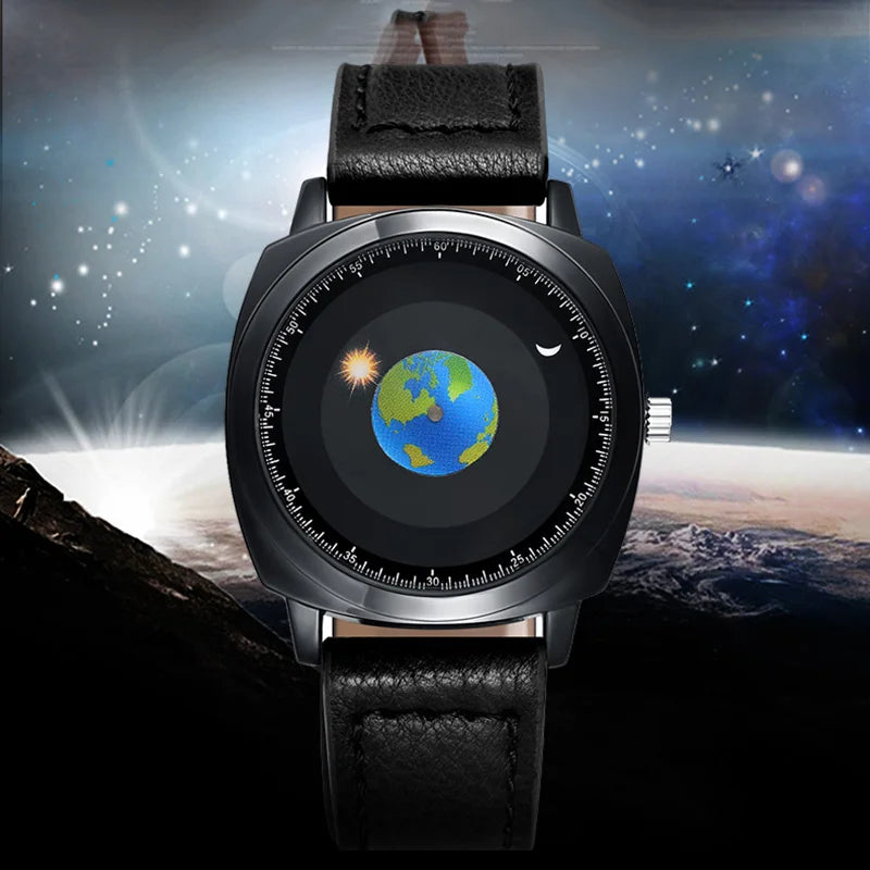 Rotating Earth Galactic Quartz Watch · Mavigadget
