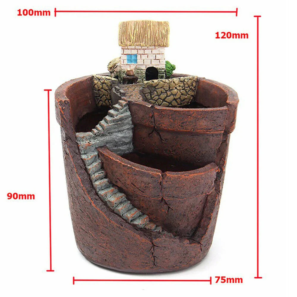 Mini Cottage Succulent Landscape Planter Pot - Image 8