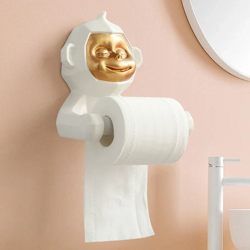 Happy Monkey Resin Toilet Paper Holder