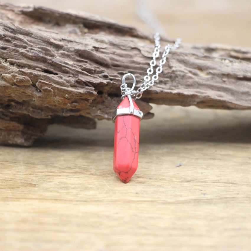 Hexagon Natural Stone Chakra Necklace - Image 12