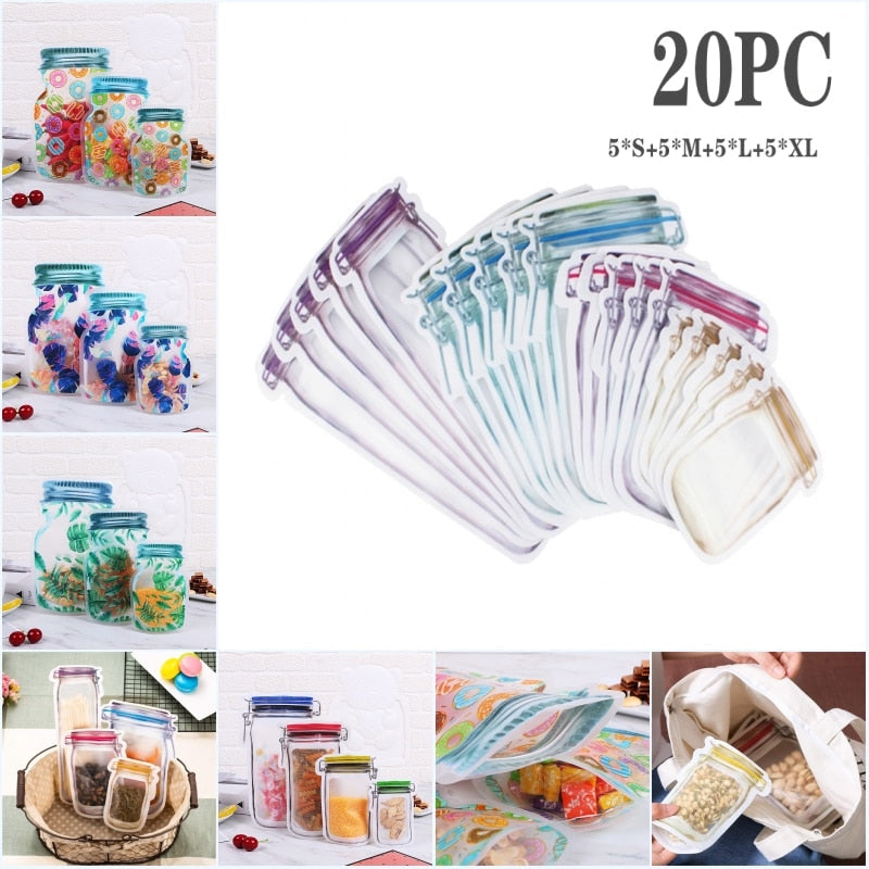 Reusable Transparent Jar Storage Bags