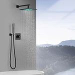 Matte Black Modern LED Modern Rainfall Shower Set