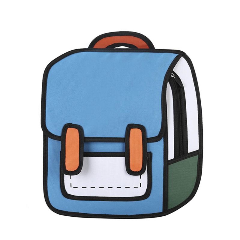 Creative 2D Unisex Cartoon Backpack - Image 9