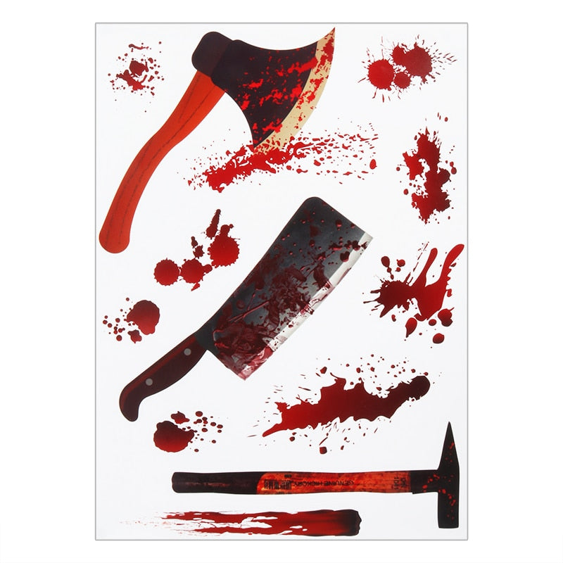 Bloody Handprint Stickers Halloween Decor