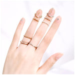 Sleek Line Gothic Metal Thin Nail Rings