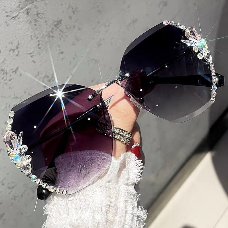 Fancy Women Rhinestone Sunglasses - Image 2