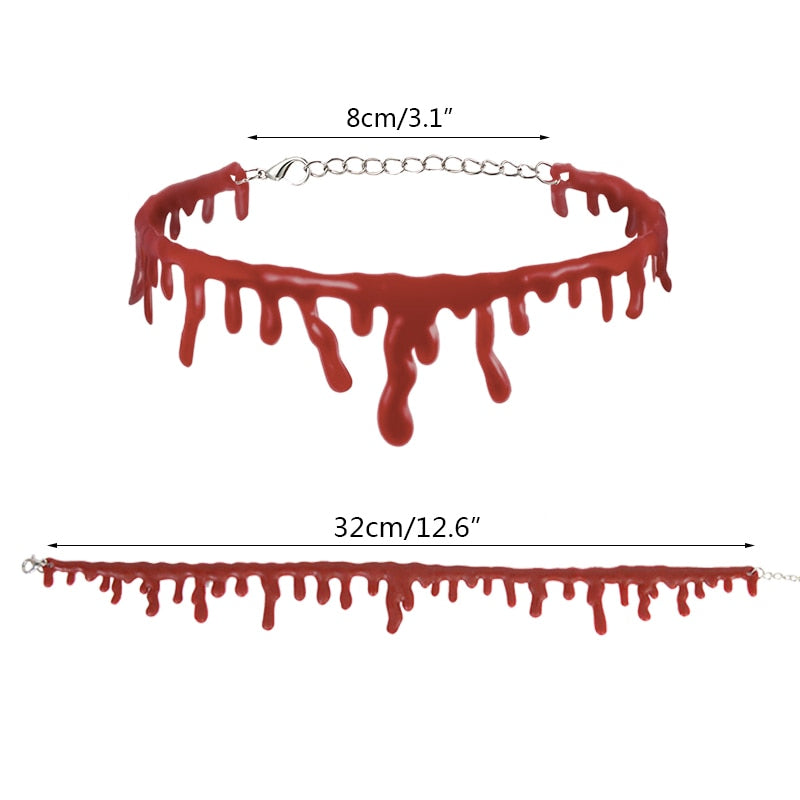 Fake Blood Drip Halloween Necklaces - Image 11