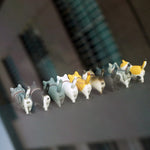 9Pcs Cute Kitty Rotating Head Car Decor