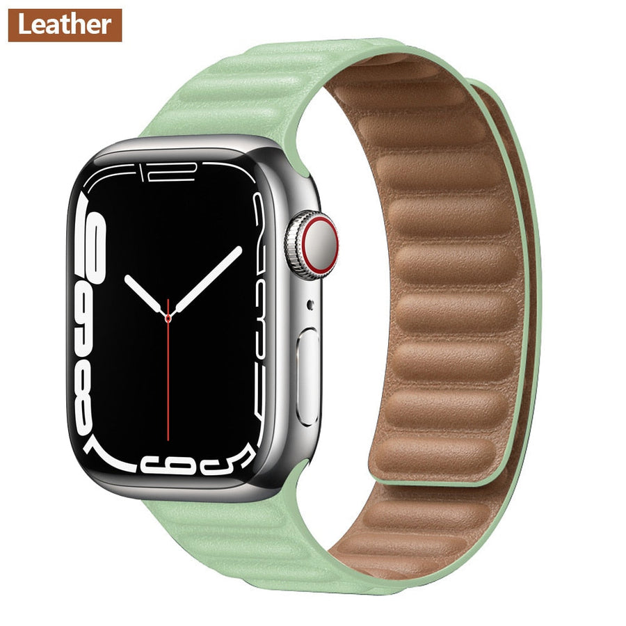 Magnetic Strap Leather Smart Watch Band - Image 25