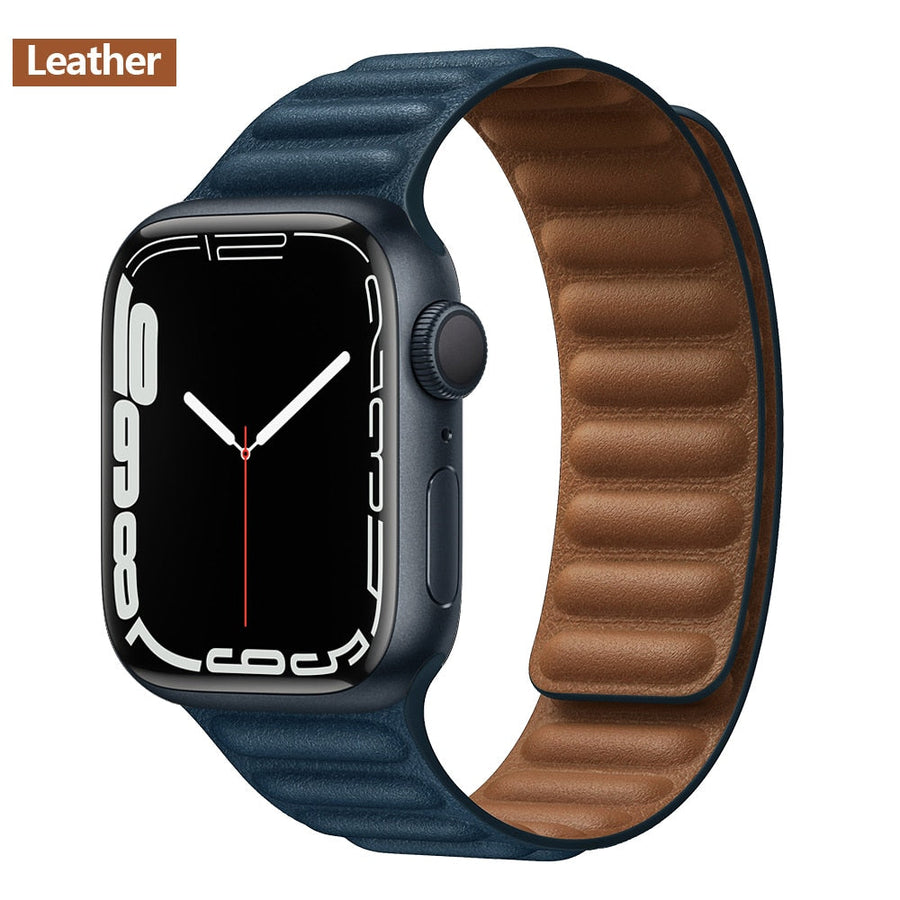 Magnetic Strap Leather Smart Watch Band - Image 17